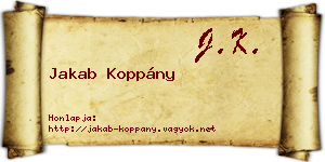 Jakab Koppány névjegykártya