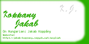koppany jakab business card