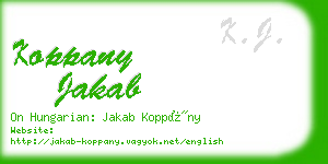 koppany jakab business card